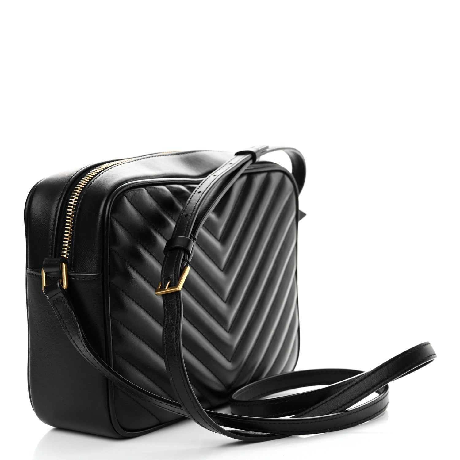 Saint Laurent Calfskin Matelasse Monogram Lou Camera Bag Black 2 of 10