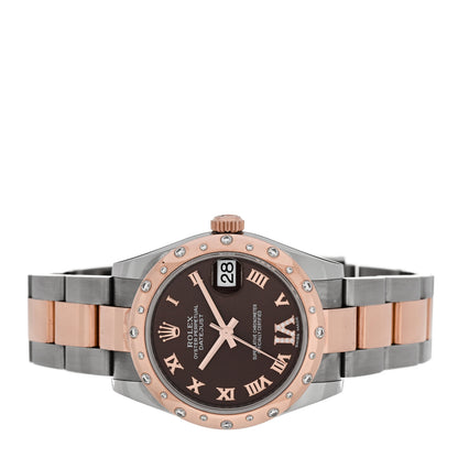 Rolex Stainless Steel 18K Everose Gold Diamond 31mm Oyster Perpetual Datejust Watch Chocolate Roman 178341 2 of 4
