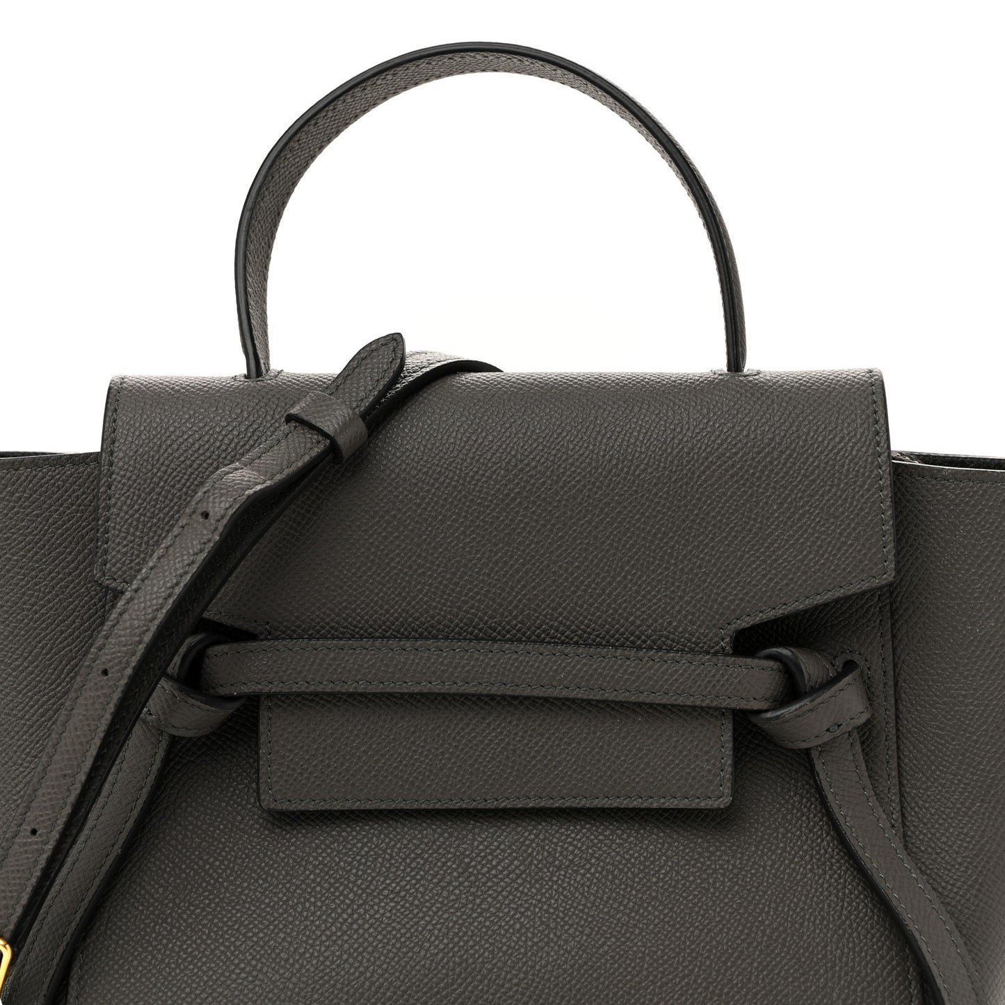 Grained Calfskin Nano Belt Bag Grey