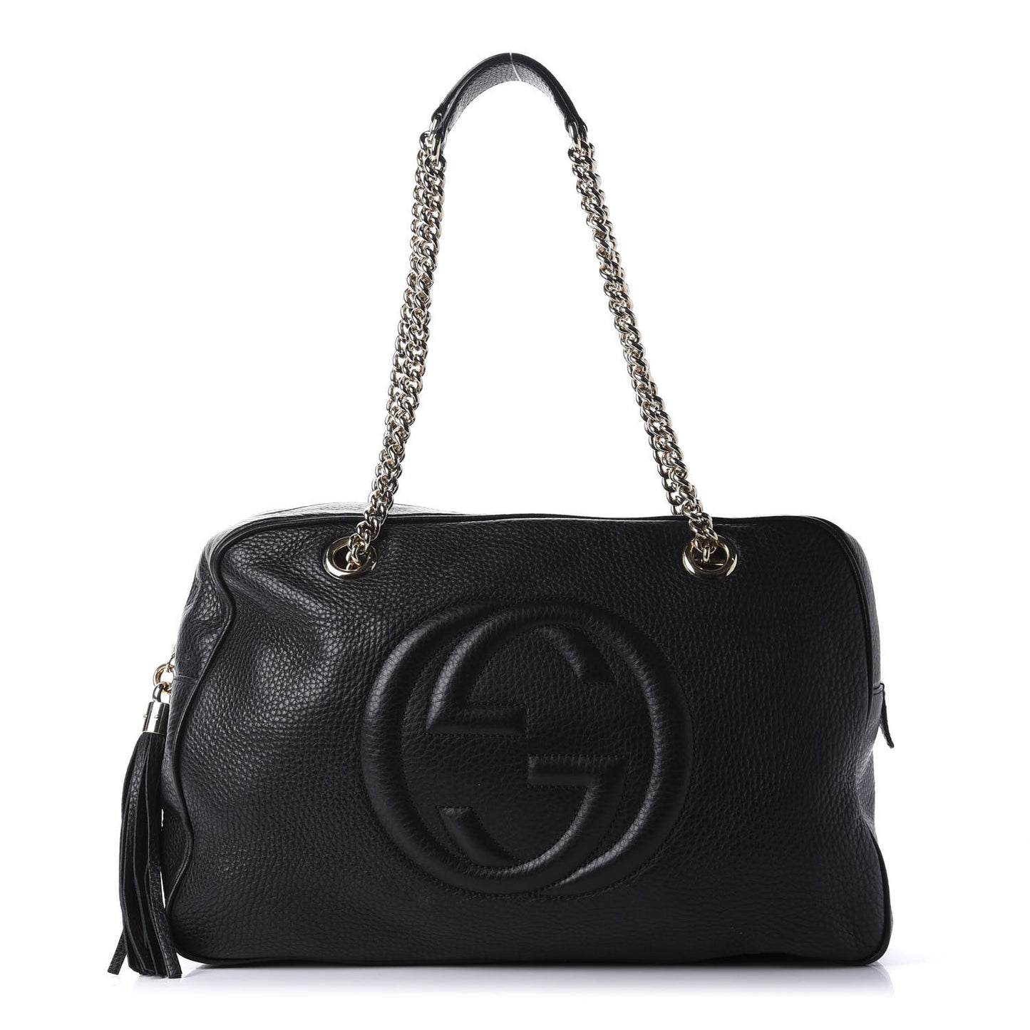 Pebbled Calfskin Medium Soho Bowler Black