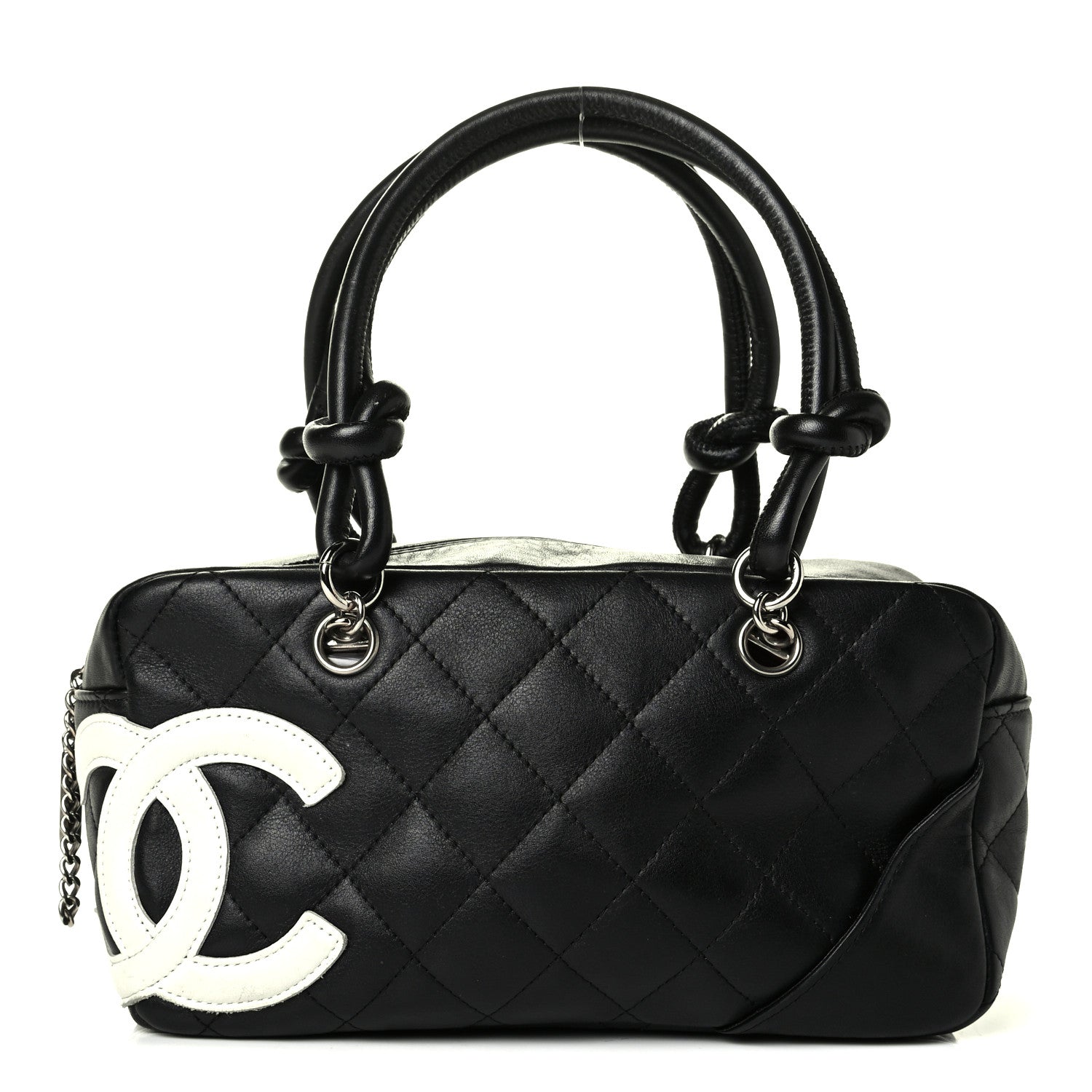 Chanel Calfskin Quilted Cambon Pochette Black White 1 of 7