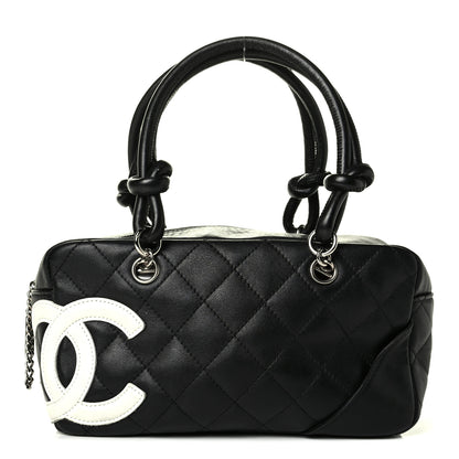 Chanel Calfskin Quilted Cambon Pochette Black White 1 of 7
