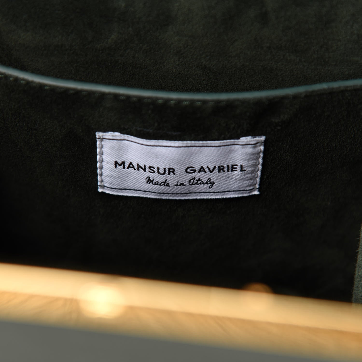 Mansur Gavriel Vegetable Tanned Calfskin Elegant Top Handle Bag Moss 8 of 9