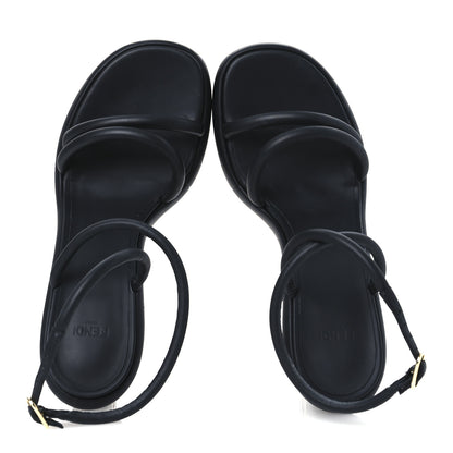 Fendi Nappa Baguette Ankle Strap 30/110mm Platform Sandals 38.5 Black 2 of 12