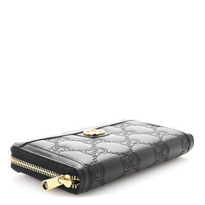 Gucci Calfskin GG Matelasse GG Marmont Zip Around Wallet Black 4 of 7