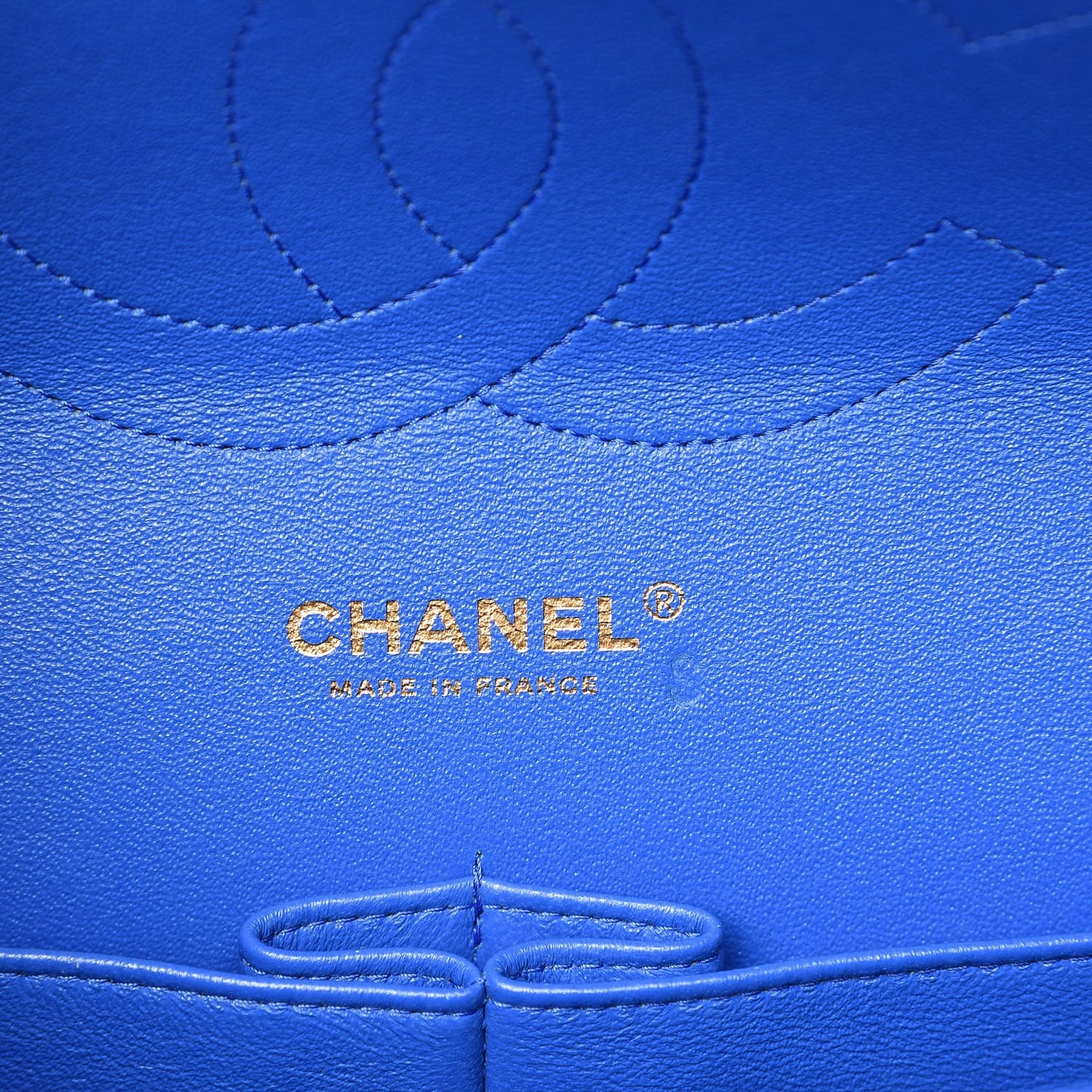 Lambskin Quilted Jumbo Double Flap Blue
