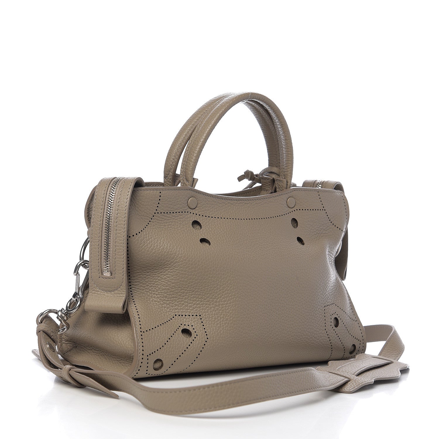 Balenciaga Veau Grana Perforated Blackout Hardware S City Gris Cendre 2 of 9