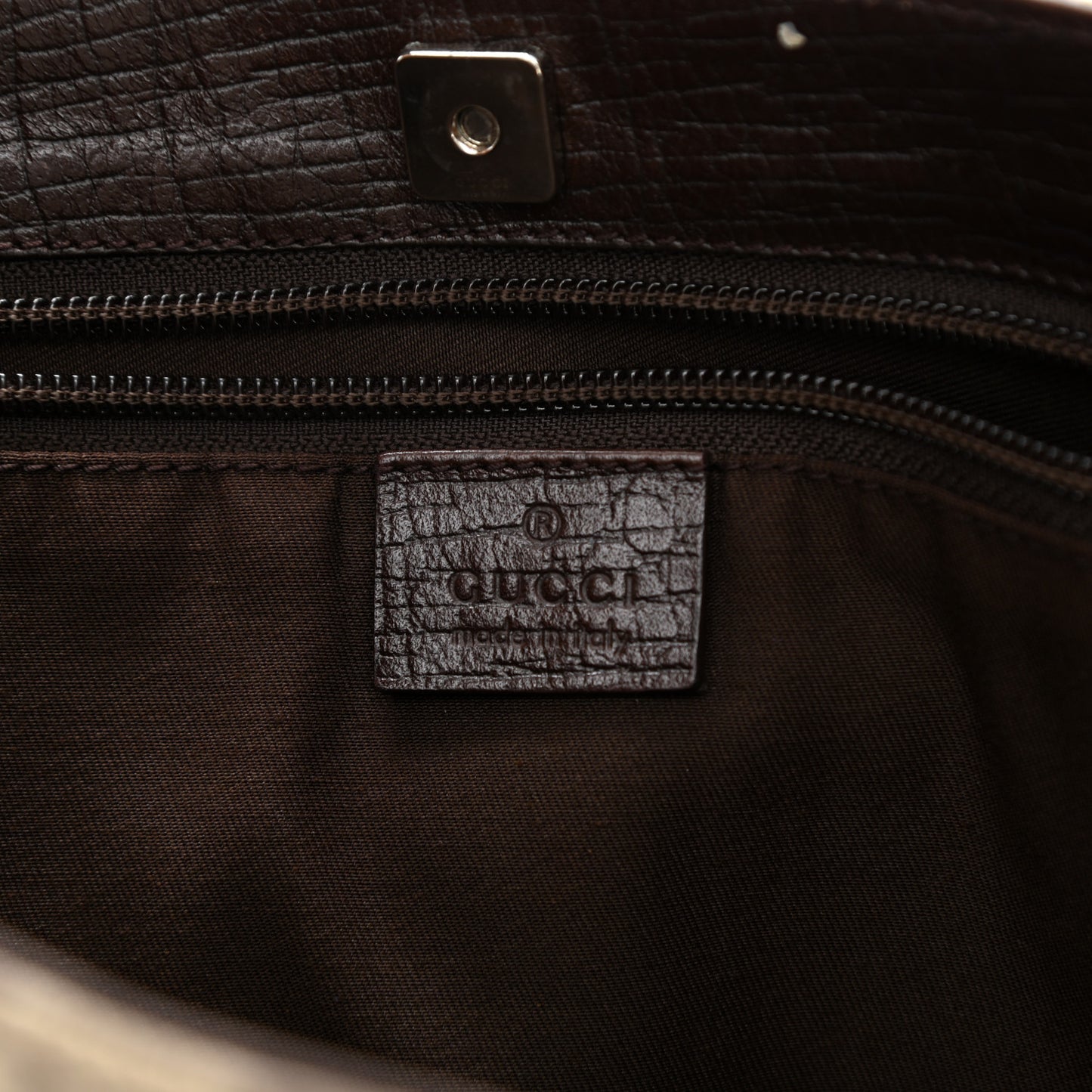 GG Plus Monogram Small Vertical Tote Dark Brown