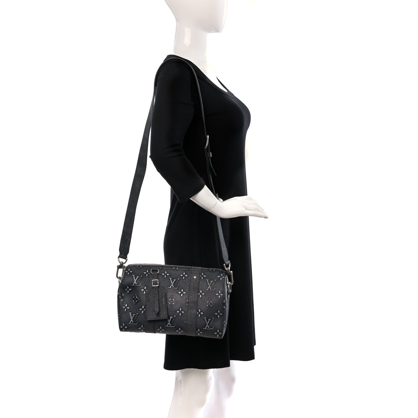 Cowhide Faded Monogram City Keepall Charcoal