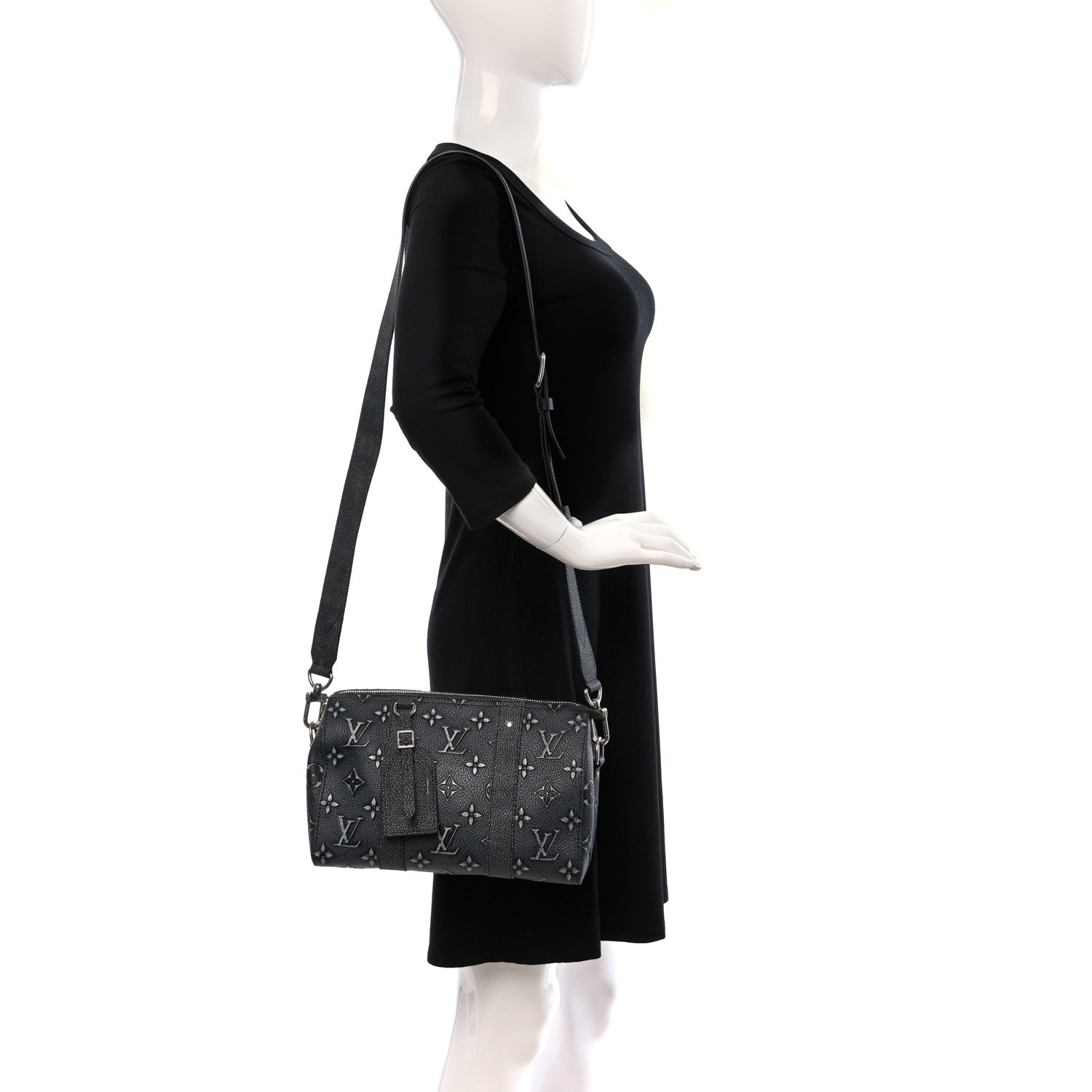 Louis Vuitton Cowhide Faded Monogram City Keepall Charcoal 2 of 8
