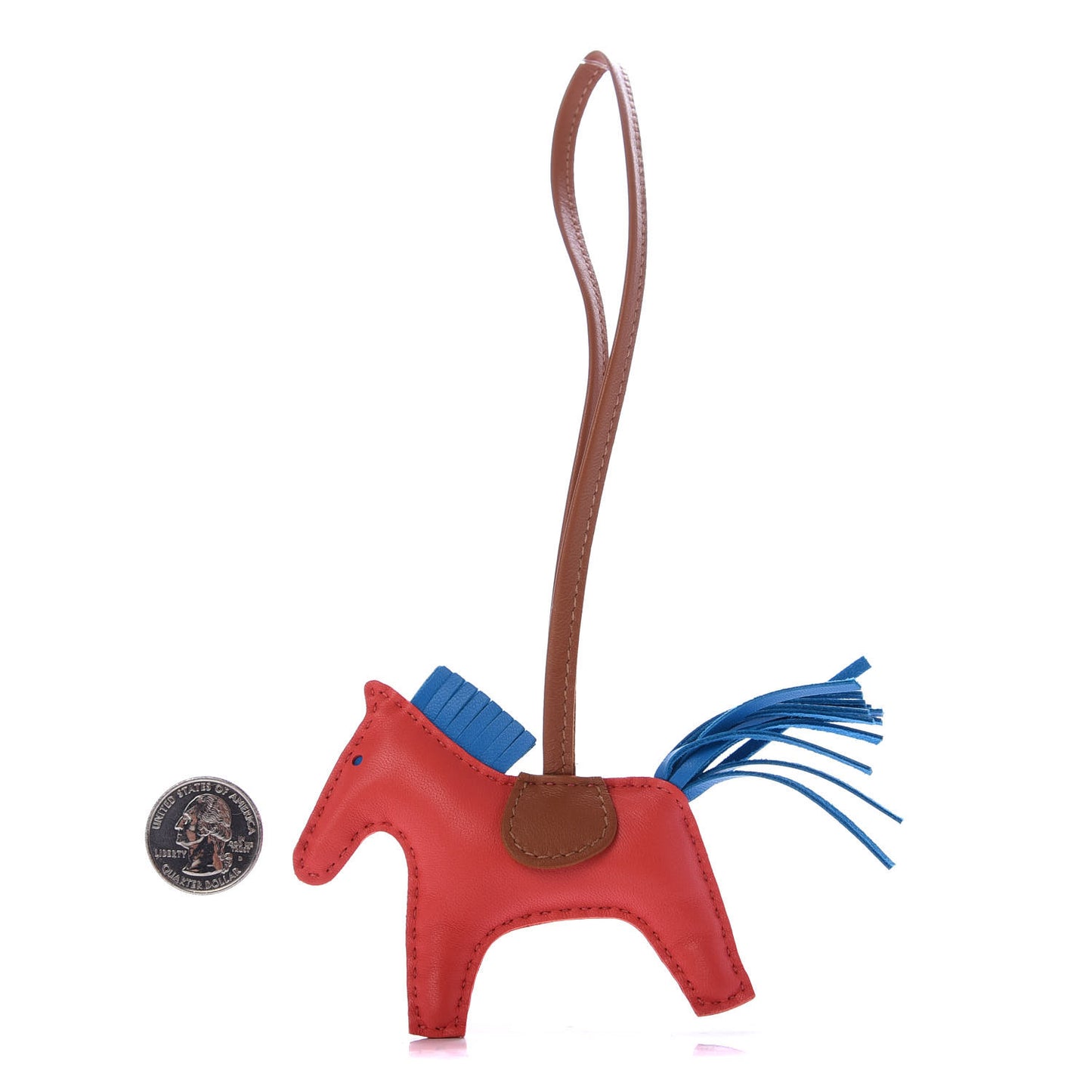 Milo Lambskin Grigri Rodeo Horse Bag Charm PM Rose Texas Bleu Zanzibar Gold