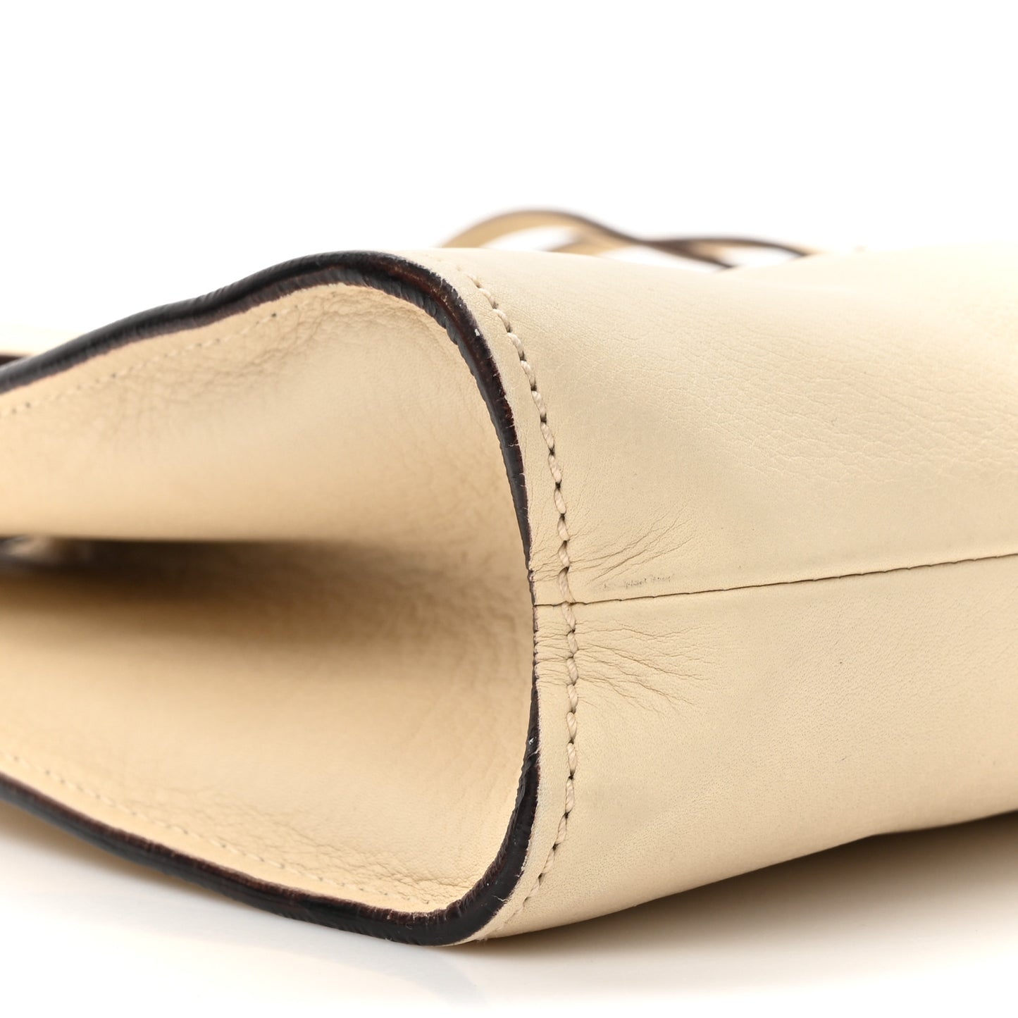 Calfskin Bamboo Top Handle Hobo Ivory