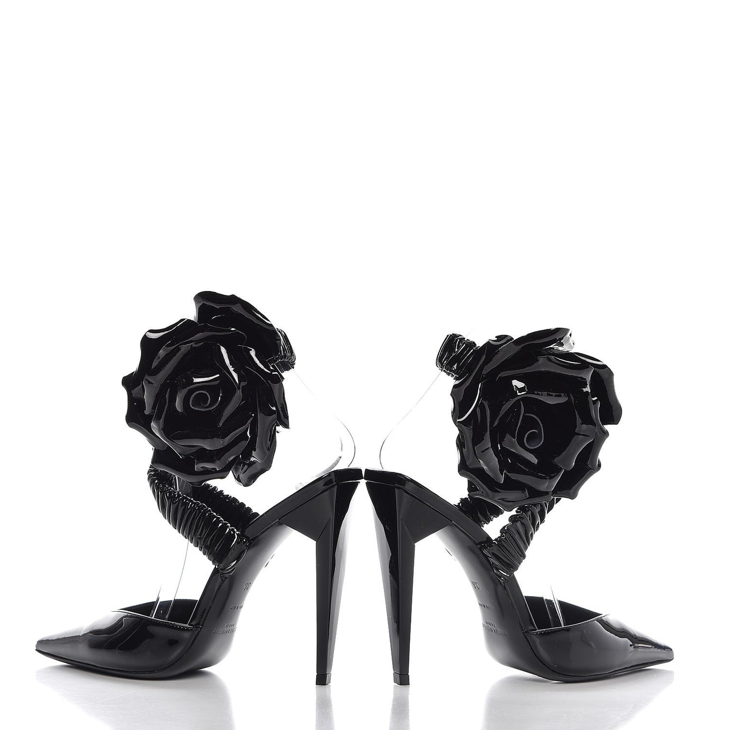 Patent Freja 105 Flower Ankle Pumps 36 Black