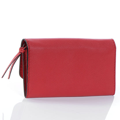 Chloe Leather Marcie Continental Flap Wallet Red 3 of 8