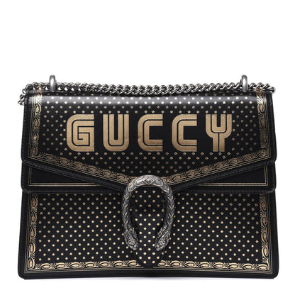 Gucci X SEGA Calfskin GUCCY Stars Medium Dionysus Shoulder Bag Black Gold 1 of 14
