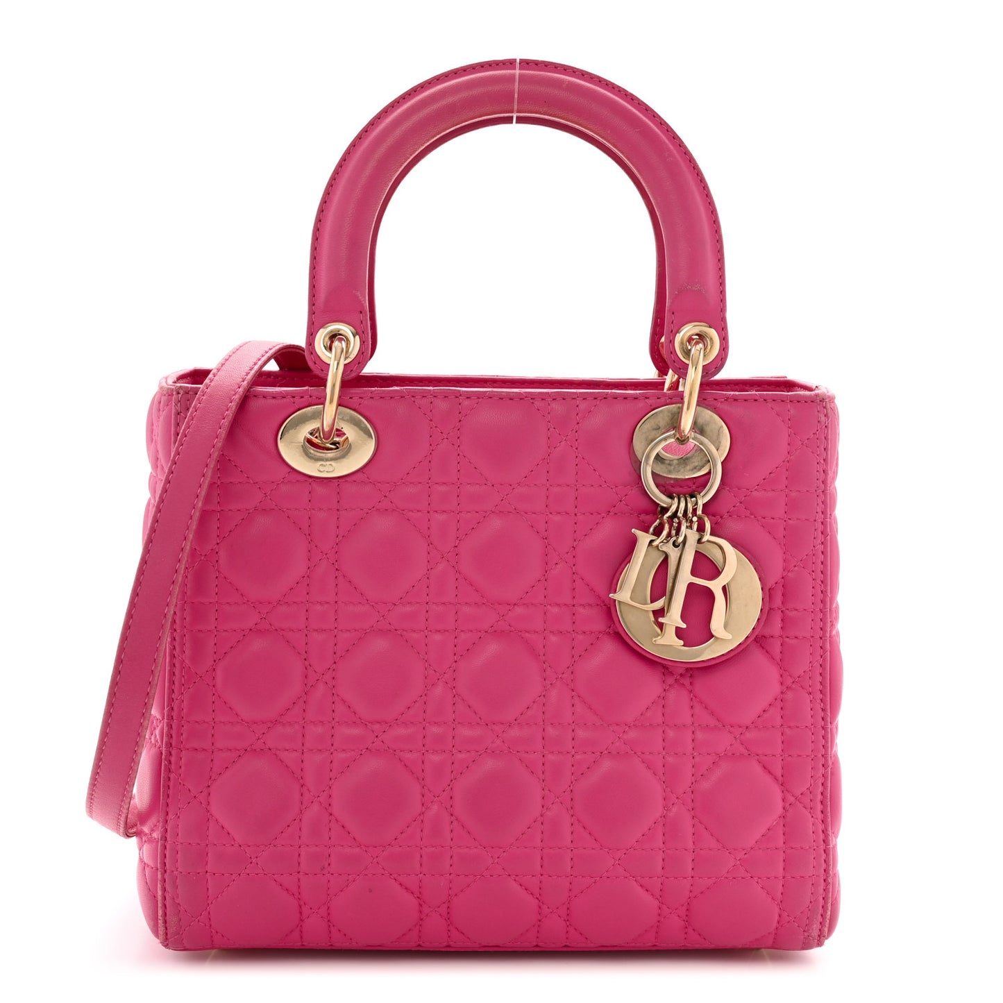 Lambskin Cannage Medium Lady Dior Pink