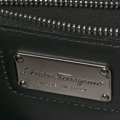 Salvatore Ferragamo Calfskin Double Handle Nolita Satchel Black 6 of 9
