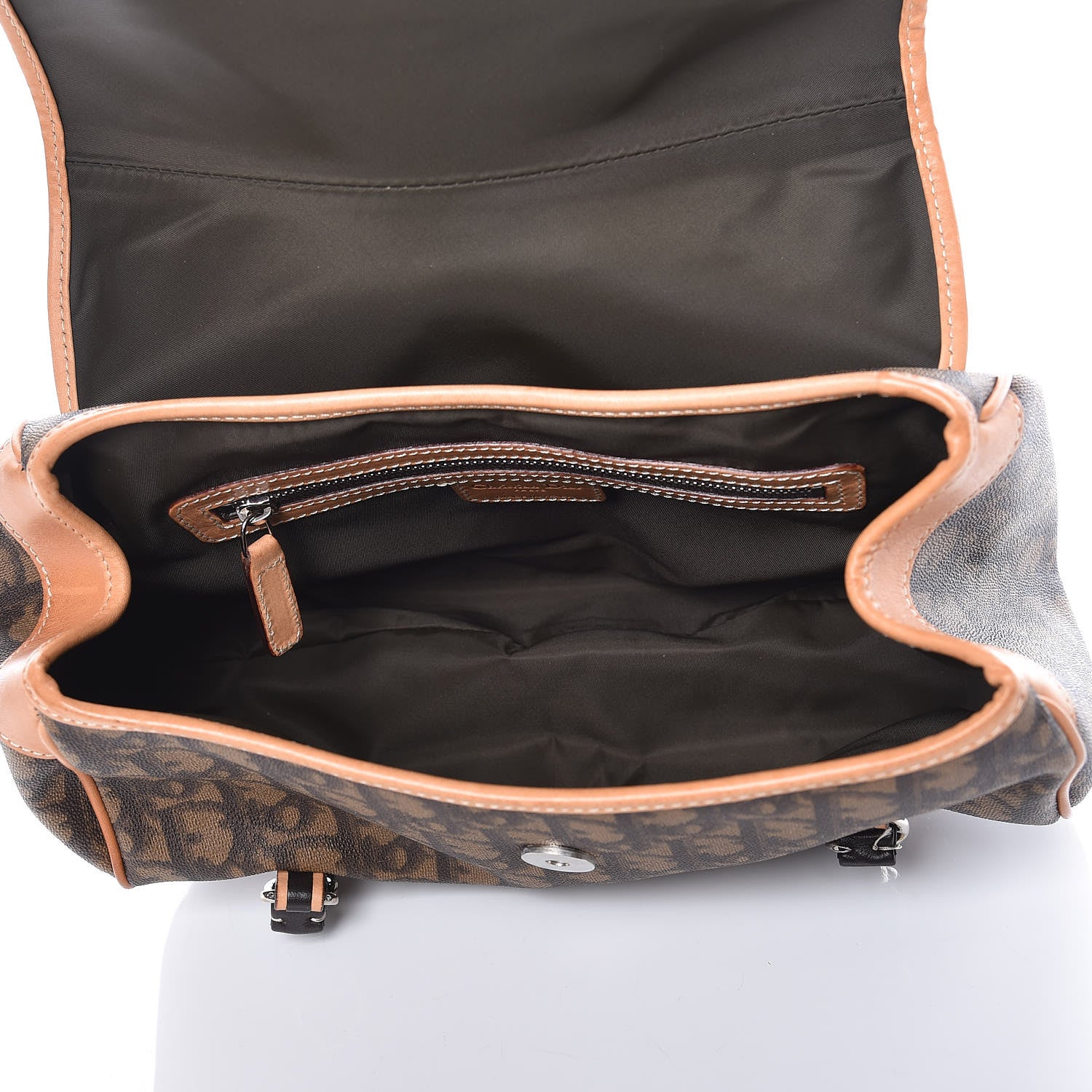 Christian Dior Monogram Romantique Trotter Flap Bag Brown 5 of 12