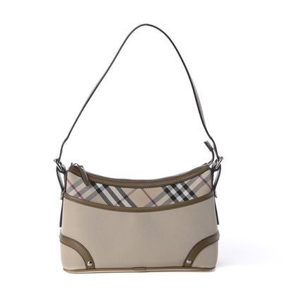 Burberry Canvas Nova Check Shoulder Bag Beige 1 of 8