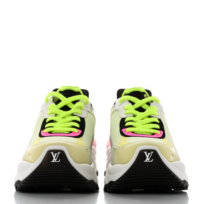 Louis Vuitton Mix Materials Suede Calfskin Run 55 Sneakers 36.5 Pink White Yellow 2 of 10