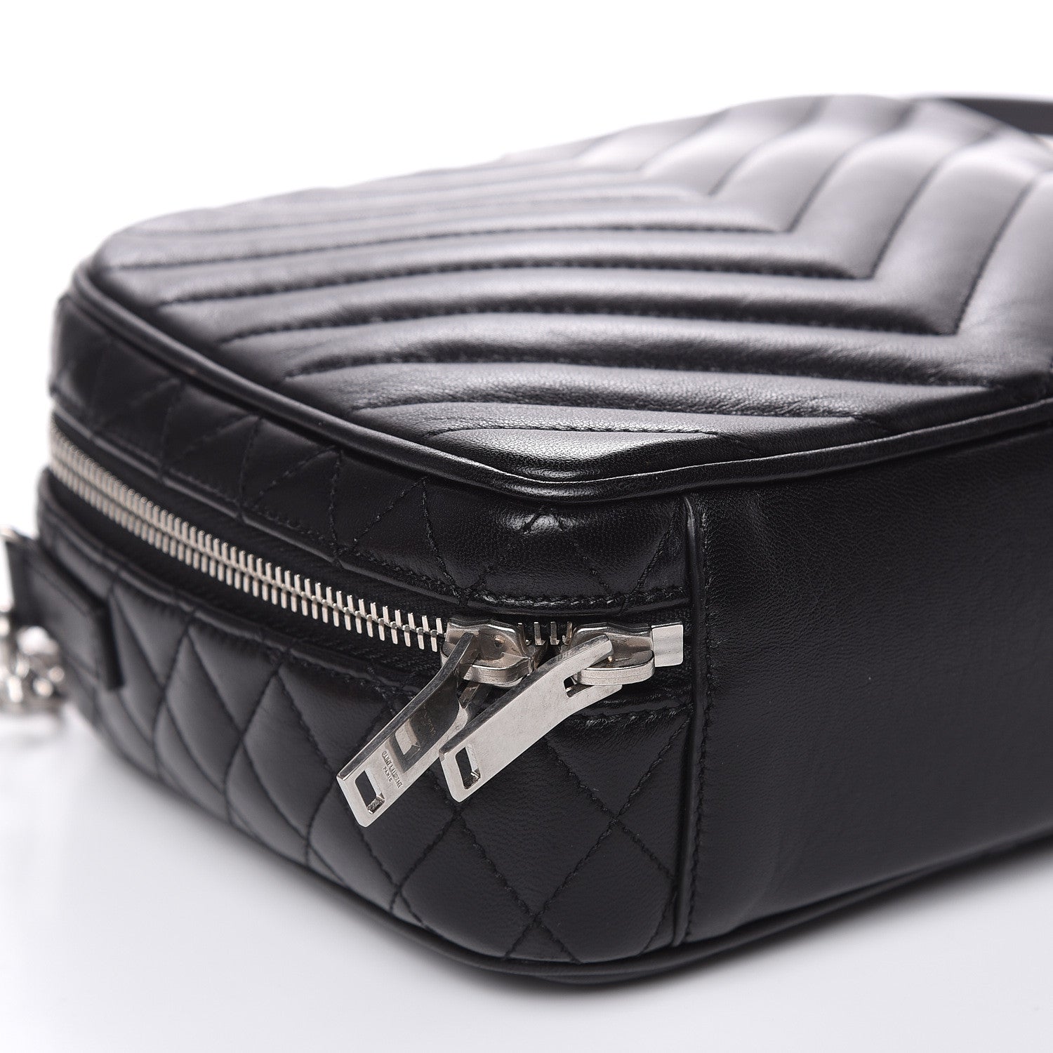 Saint Laurent Lambskin Matelasse Chevron Lunchbox Bag Black 7 of 8
