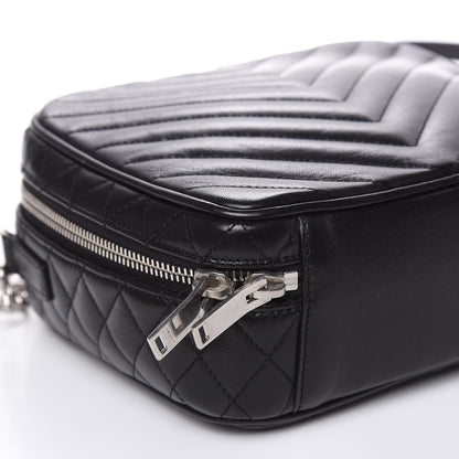 Saint Laurent Lambskin Matelasse Chevron Lunchbox Bag Black 7 of 8