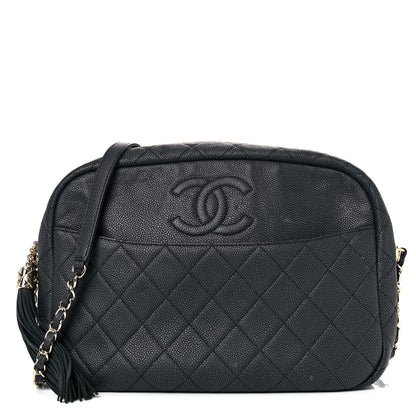 Chanel Caviar Quilted Large Coco Tassel Camera Case Black 1 of 20