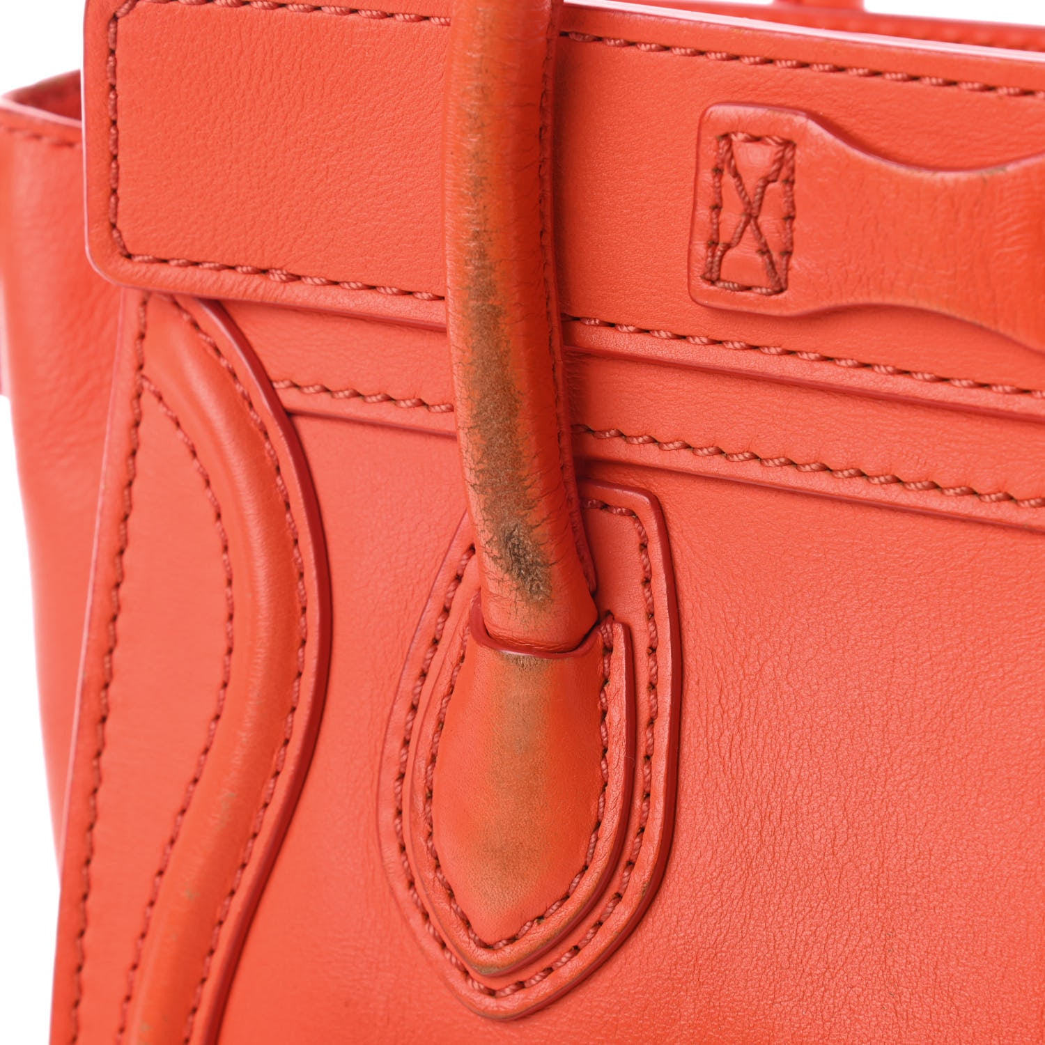 Celine Smooth Calfskin Nano Luggage Fluo Orange 10 of 13