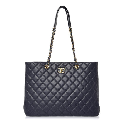 Chanel Caviar Quilted Large CC Shopping Tote Navy 1 of 8