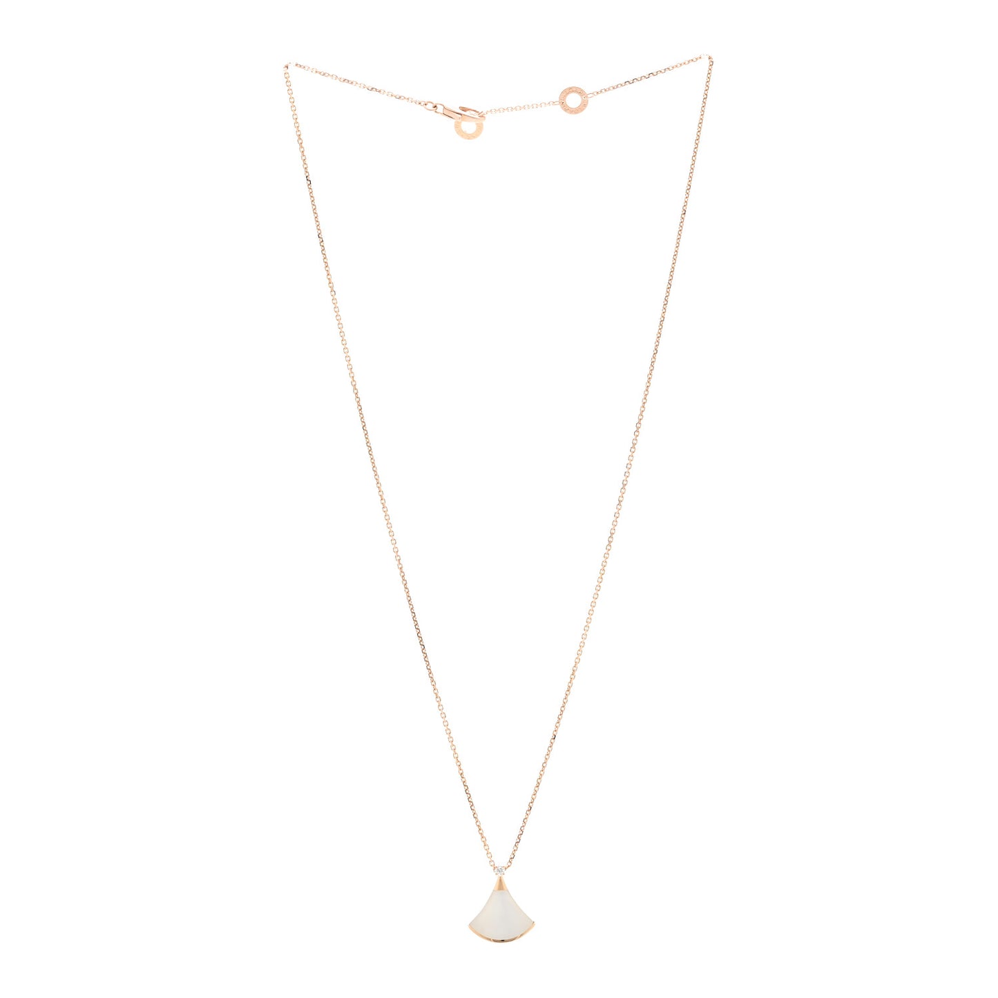 18K Rose Gold Diamond Mother of Pearl Small Divas' Dream Pendant Necklace