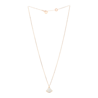 Bulgari 18K Rose Gold Diamond Mother of Pearl Small Divas' Dream Pendant Necklace 3 of 5