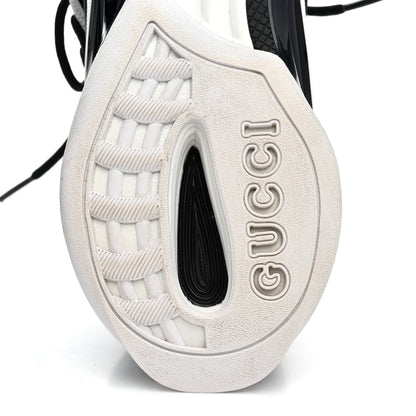 Gucci Technical Knit Fabric Suede Calfskin Womens Gucci Run Sneakers 39.5 Black White 7 of 8