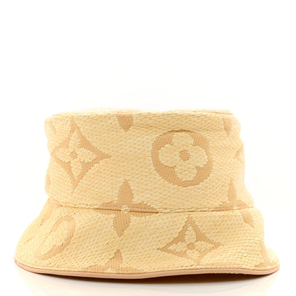 Louis Vuitton Woven Fabric Calfskin Monogram Beachview Bucket Hat Natural 3 of 8
