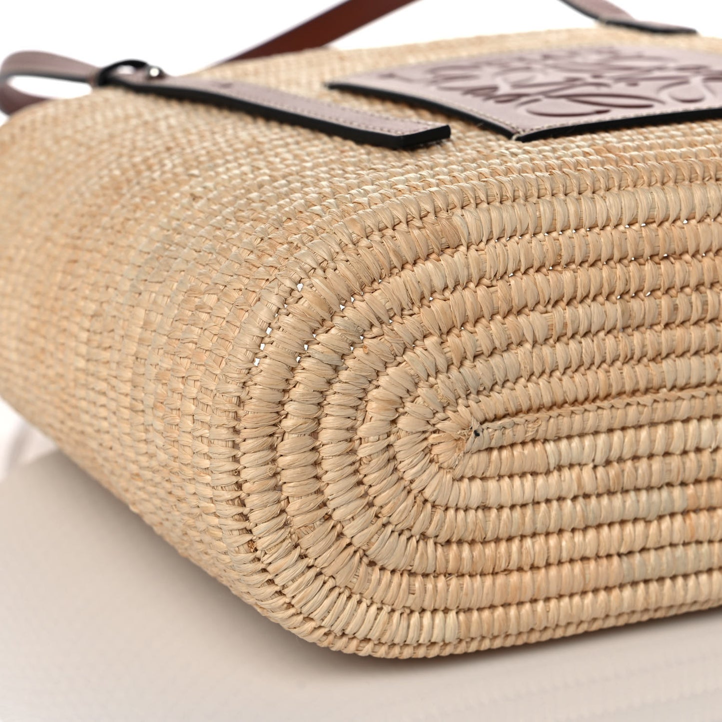 Raffia Small Square Basket Tote Bag Natural Tan