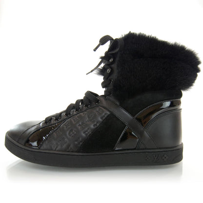 Louis Vuitton Leather Fur Medley Sneaker Boot 36.5 Black 1 of 6