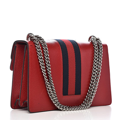 Gucci Calfskin Web Floral Embroidered Small Dionysus Shoulder Bag Hibiscus Red 3 of 11