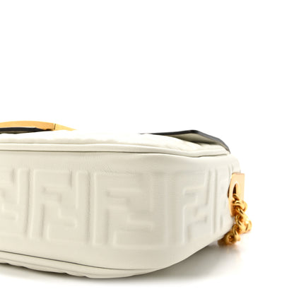 Fendi Nappa Small FF Embossed Midi Chain Baguette White 9 of 9