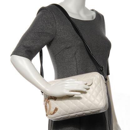 Chanel Calfskin Python Quilted Cambon Camera Case White 2 of 7