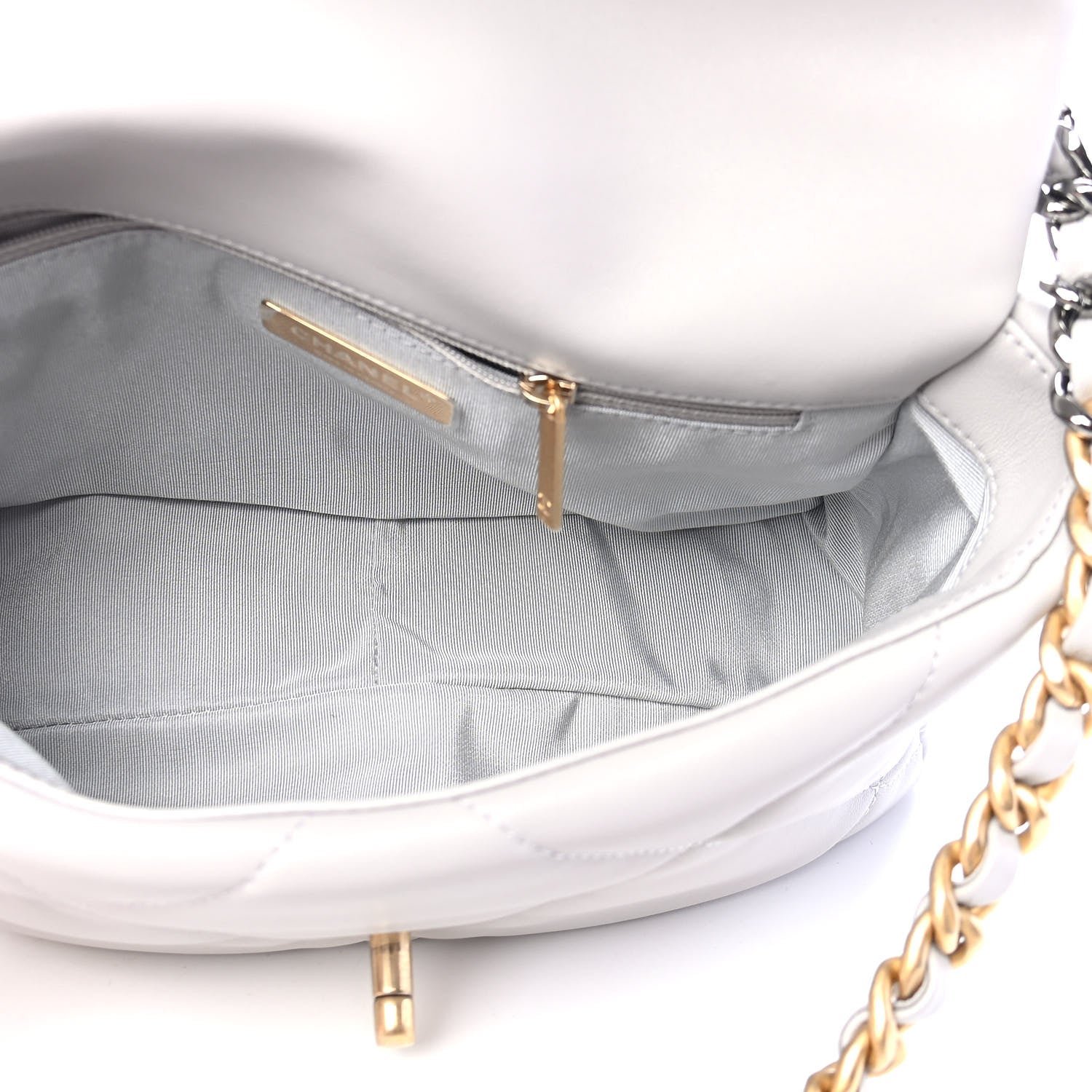 Chanel Lambskin Quilted Medium Chanel 19 Flap Grey 5 of 9