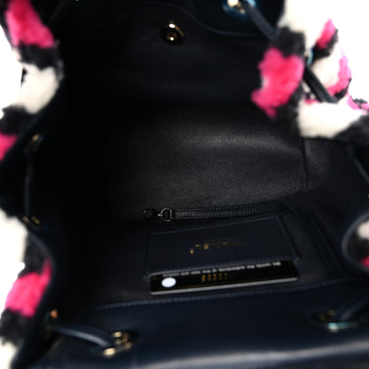 Chanel Lambskin Shearling Small Urban Spirit Backpack White Fuchsia Navy 5 of 10