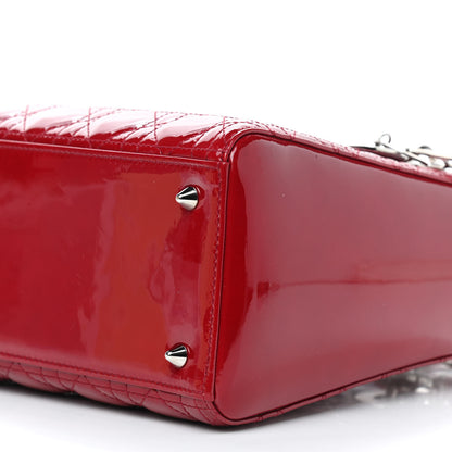 Christian Dior Patent Cannage Medium Lady Dior Red 9 of 9