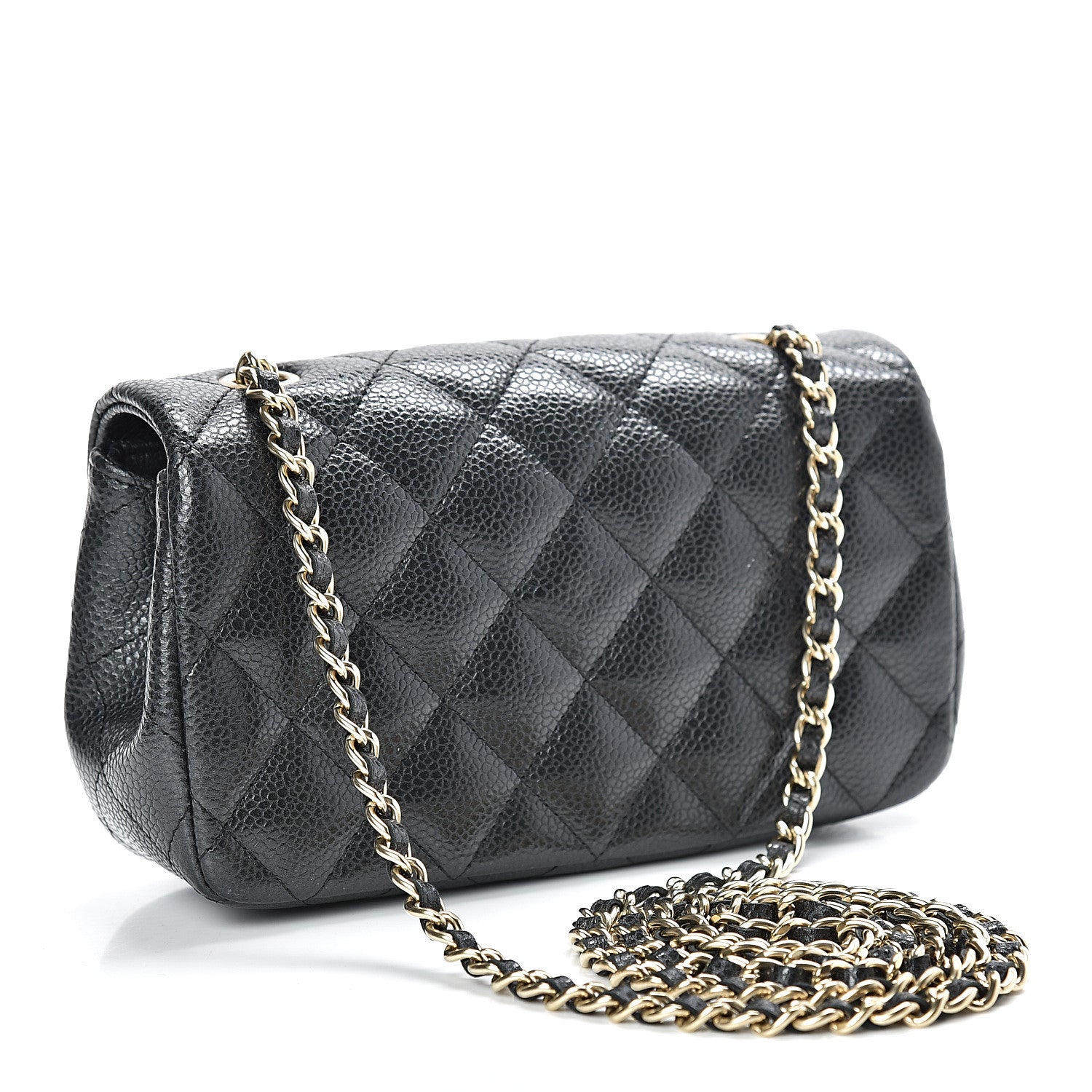 Chanel Metallic Caviar Quilted Extra Mini Flap Black 3 of 12