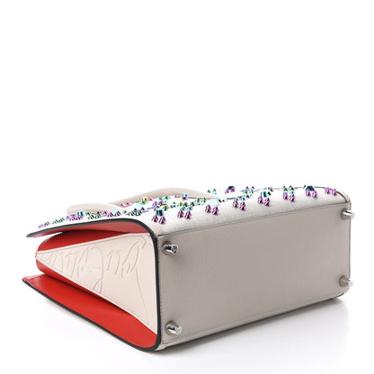 Christian Louboutin Canvas Spikes Loubinthesky Medium Paloma Ivory 4 of 11