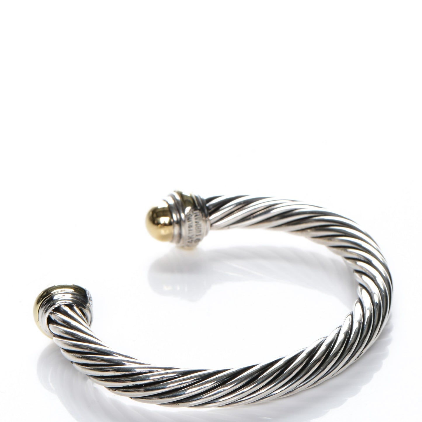 Sterling Silver 14K Yellow Gold 7mm Cable Classics Bracelet