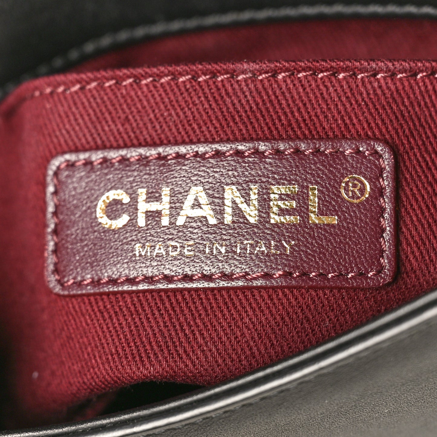 Calfskin Stitched Flap Black