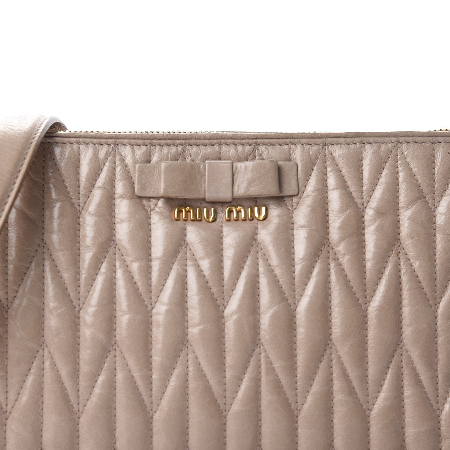 Miu Miu Nappa Matelasse Zip Shoulder Bag Cammeo 14 of 14