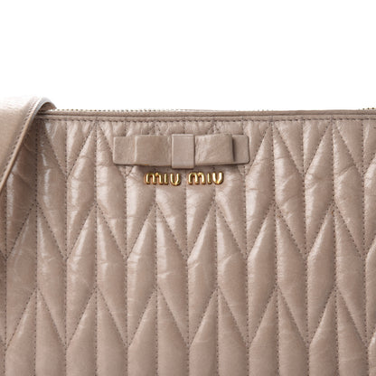 Miu Miu Nappa Matelasse Zip Shoulder Bag Cammeo 14 of 14