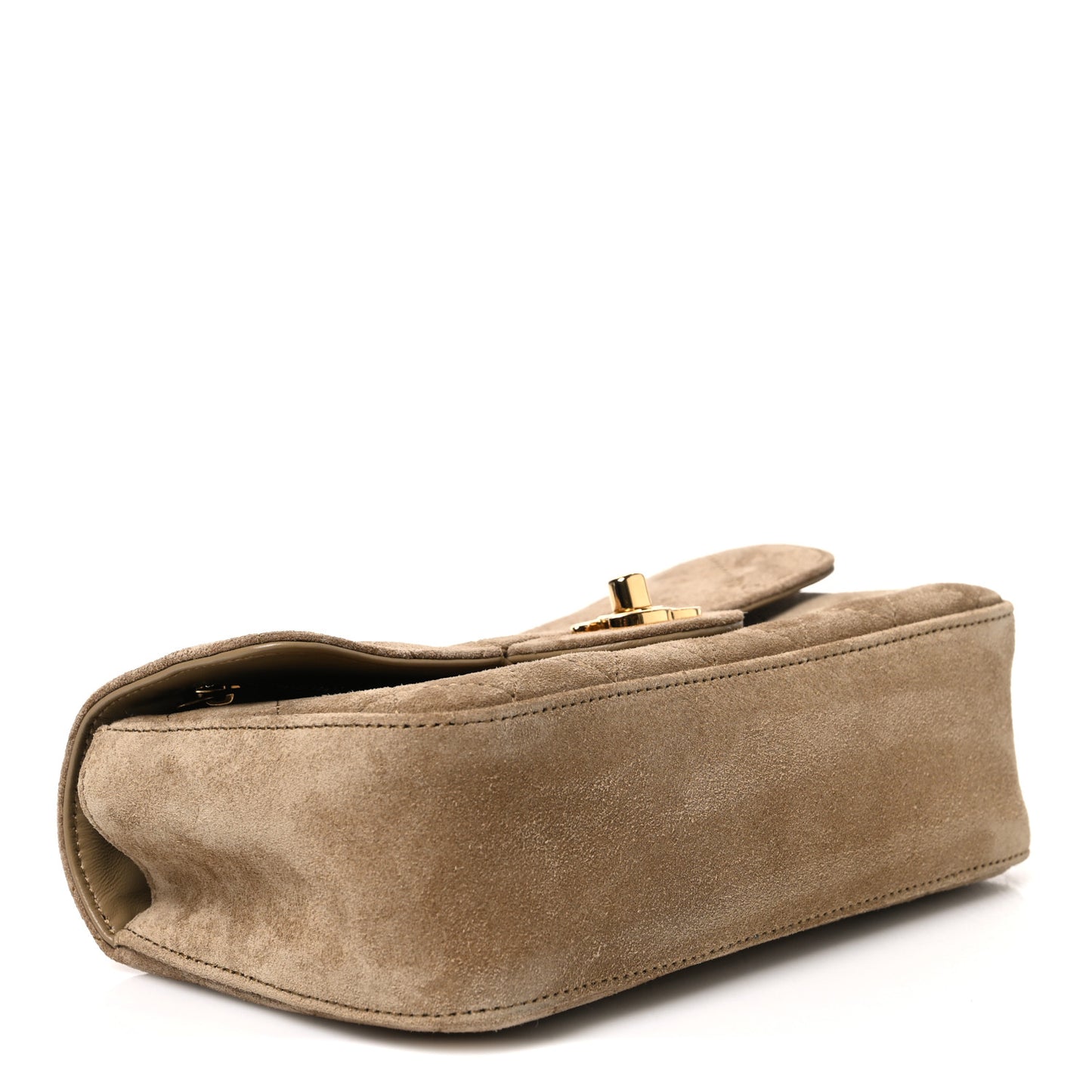 Suede Calfskin Mini Souplissimo Maxi Flap Dark Beige