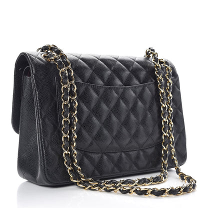 Chanel Caviar Quilted Jumbo Double Flap Black 3 of 12