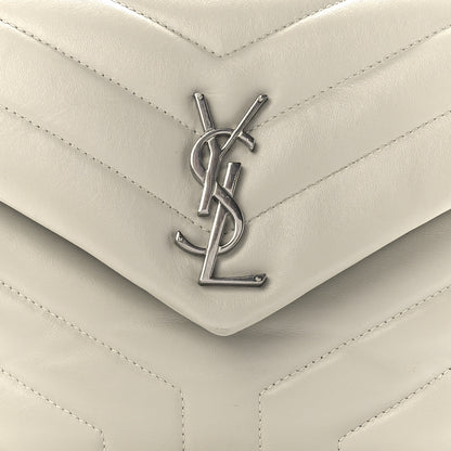 Saint Laurent Calfskin Y Quilted Monogram Small Loulou Chain Satchel Ivory 9 of 12